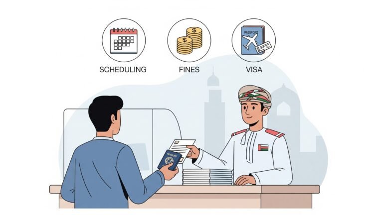 جدولة غرامات إقامة أو مخالفة تأشيرة لظروف استثنائية والنماذج عُمان