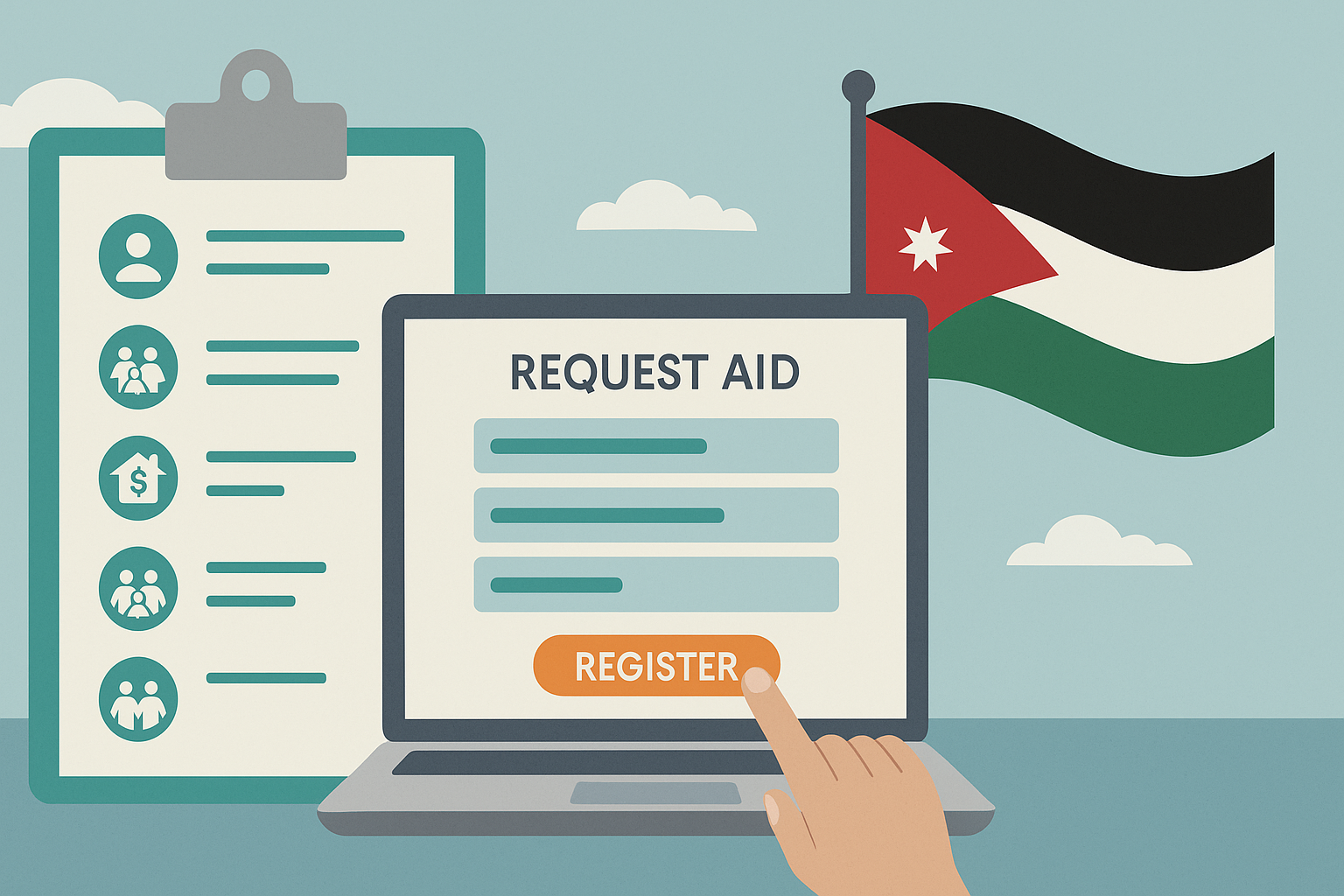 طلب دعم من صندوق المعونة الوطنية الشروط ونموذج التسجيل الإلكتروني الأردن