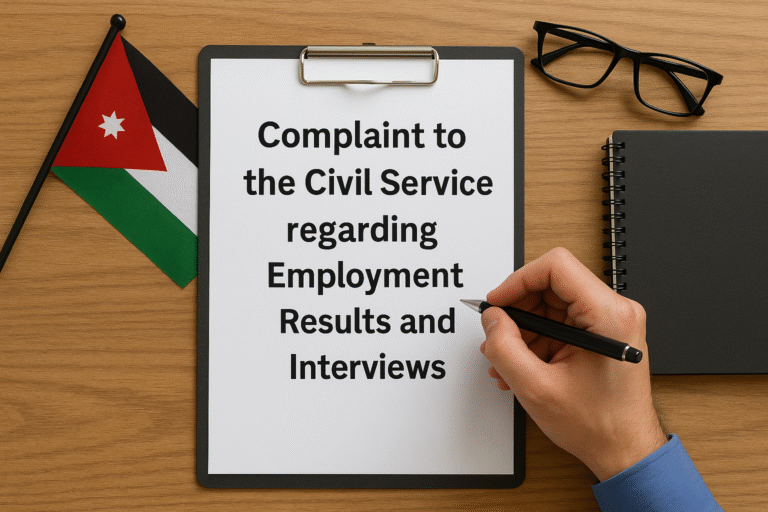 تظلم إلى ديوان الخدمة المدنية الأردني بشأن نتائج التوظيف والمقابلات