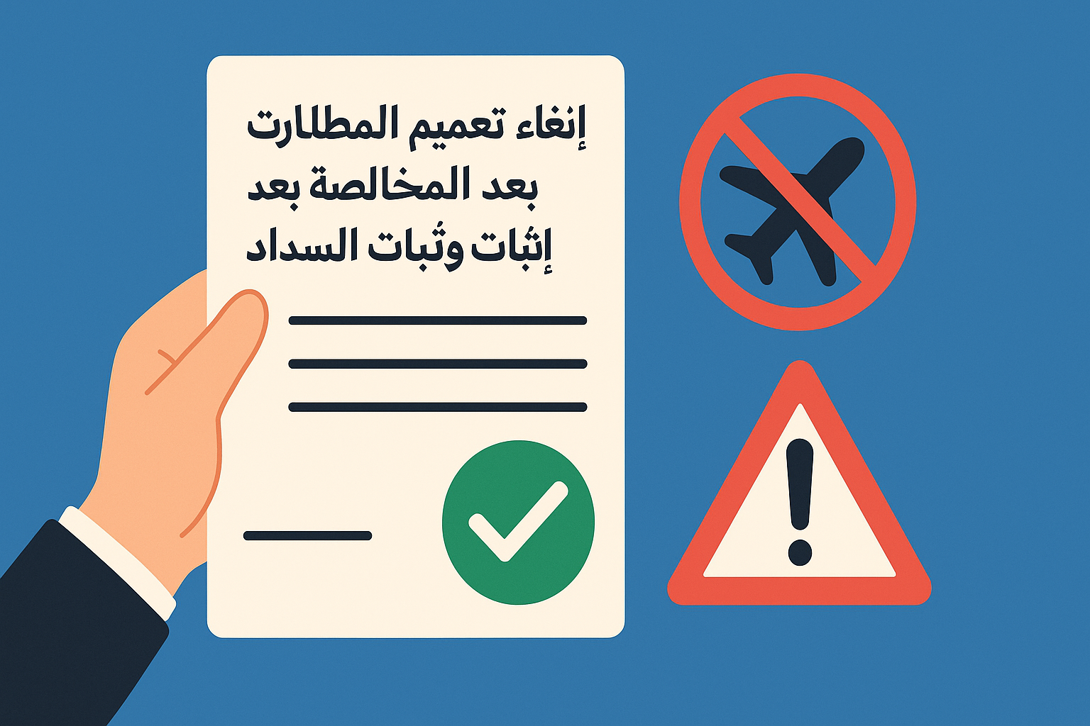 إلغاء تعميم المطارات بعد المخالصة وإثبات السداد نموذج معتمد