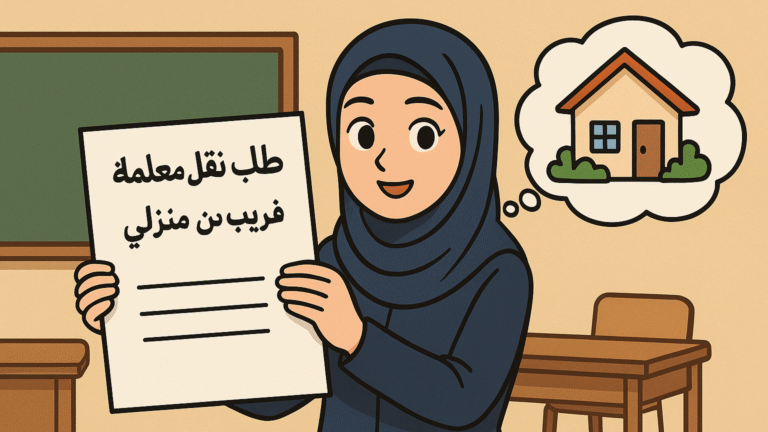 معروض طلب نقل معلمة قريب من منزلها